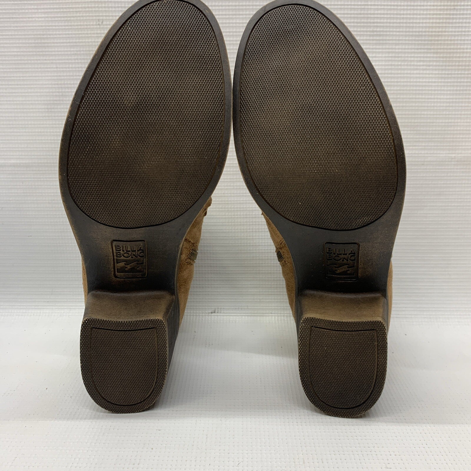 Billabong Tan Take A Walk Began Suede Braided Buckle Zip Up Ankle Boot Size 10