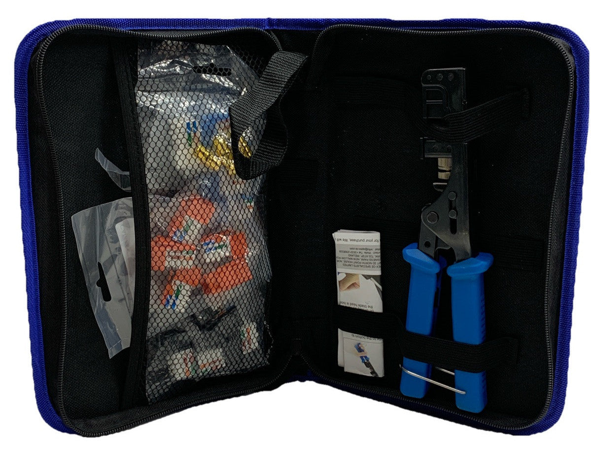 90° Angled Speed Termination Tool w 15-Pack of 90° Angled CAT6/5e Keystone Jacks