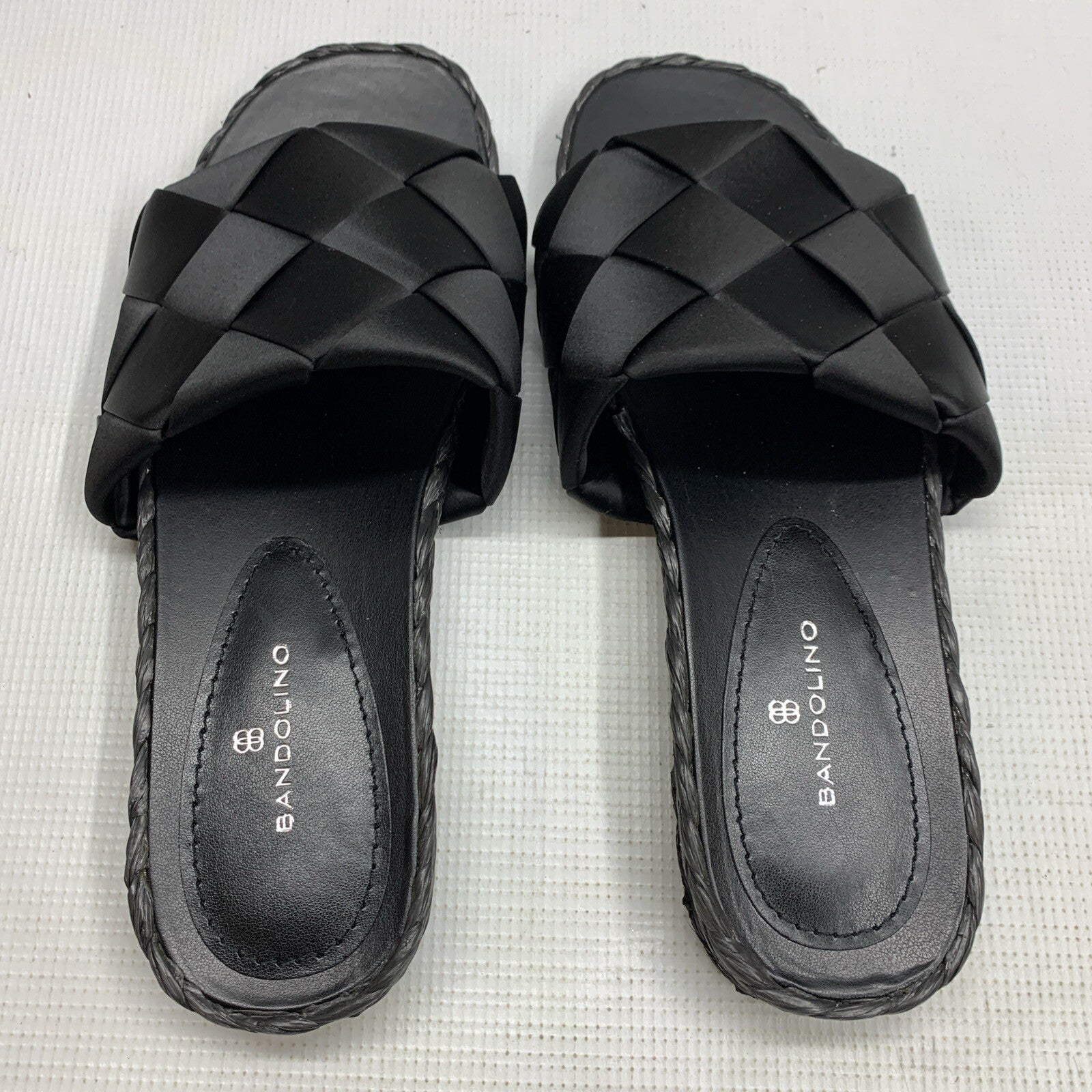 Bandolino Deedee Platform Sandal Black Size 10M Slipon Slipper BNDEEDEE2 Textile