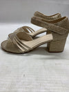 Touch Up Foster Womens' Heeled Sandals Gold 4679W Size 9W Hook & Loop Open Toe