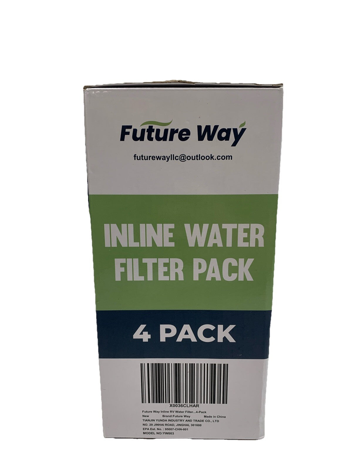 Future Way INLINE Water Filter Reduces Odors Sediments for RVs, Campers - 4-Pack