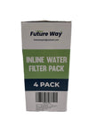 Future Way INLINE Water Filter Reduces Odors Sediments for RVs, Campers - 4-Pack