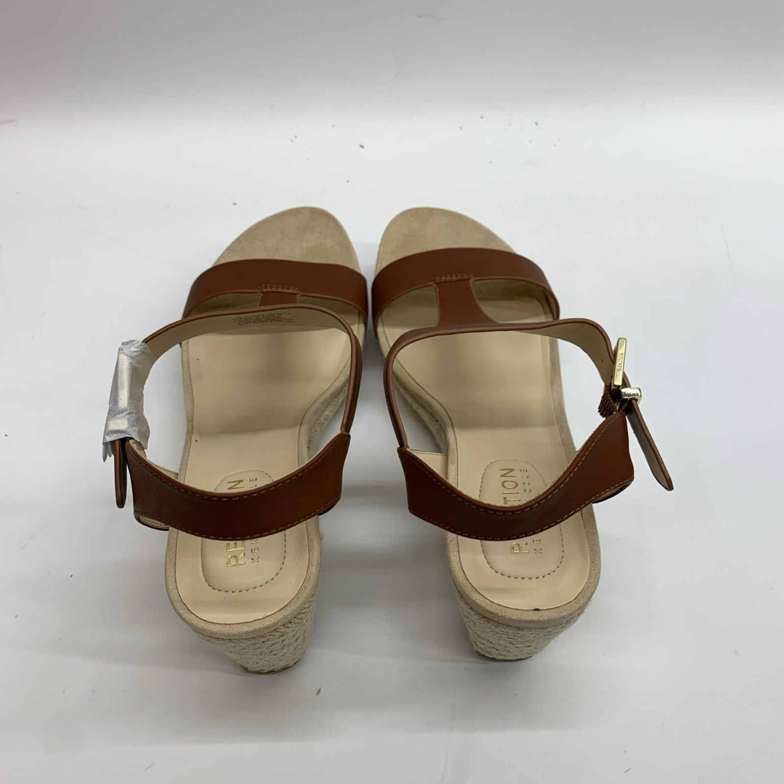 Kenneth Cole REACTION Women's Card Platform Wedge Sandal 9 Tan Ortholite Foam