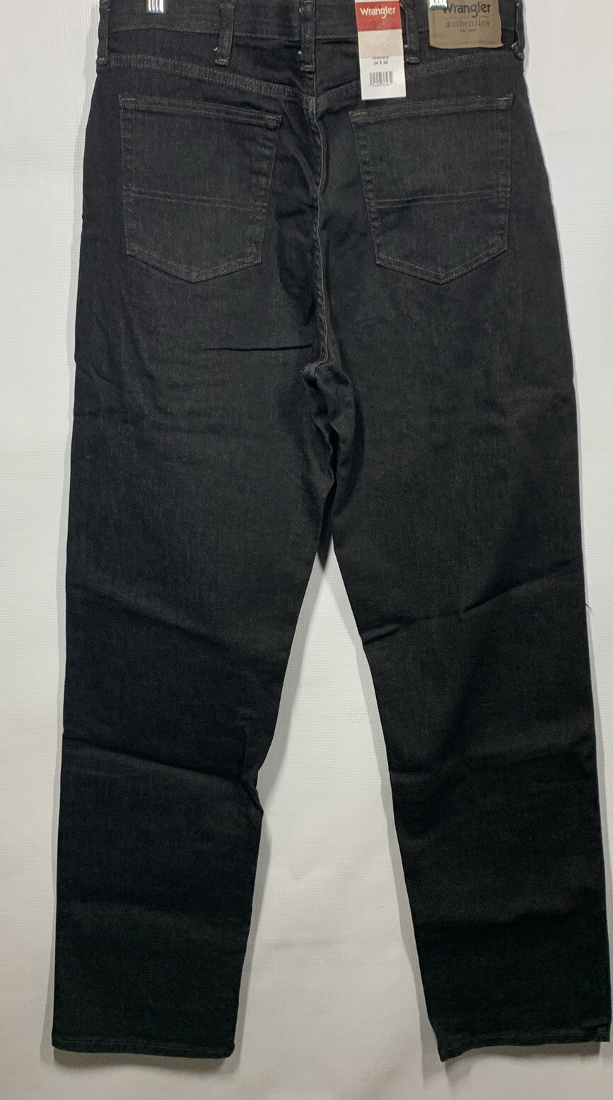 Wrangler Authentics Men Comfort Flex Waist Jean Black 34x34 Long Pants 10ZM3CSDD