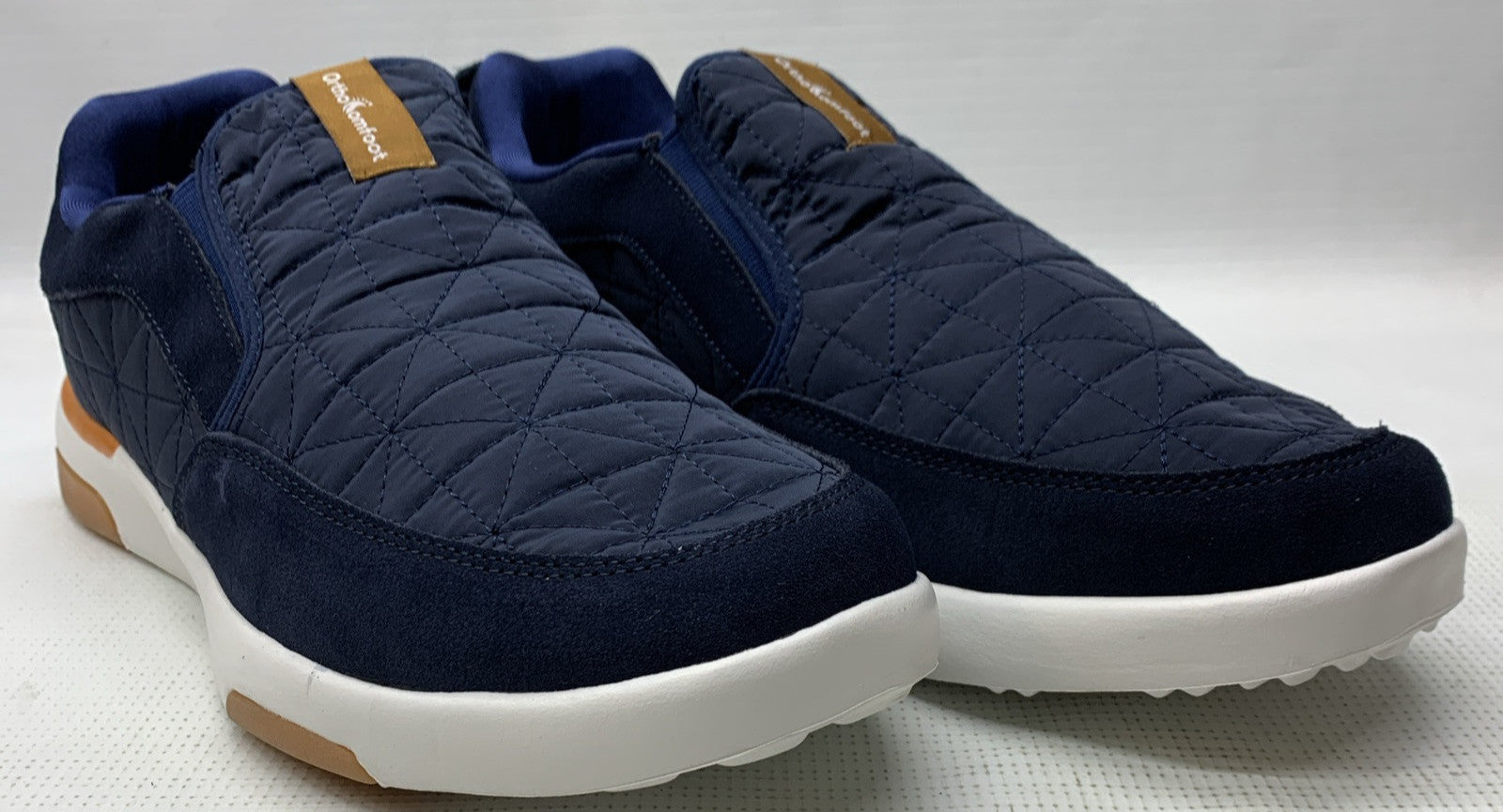 OrthoComfoot Men's Orthopedic Slip On Loafers Walking Shoes with Arch Navy 11