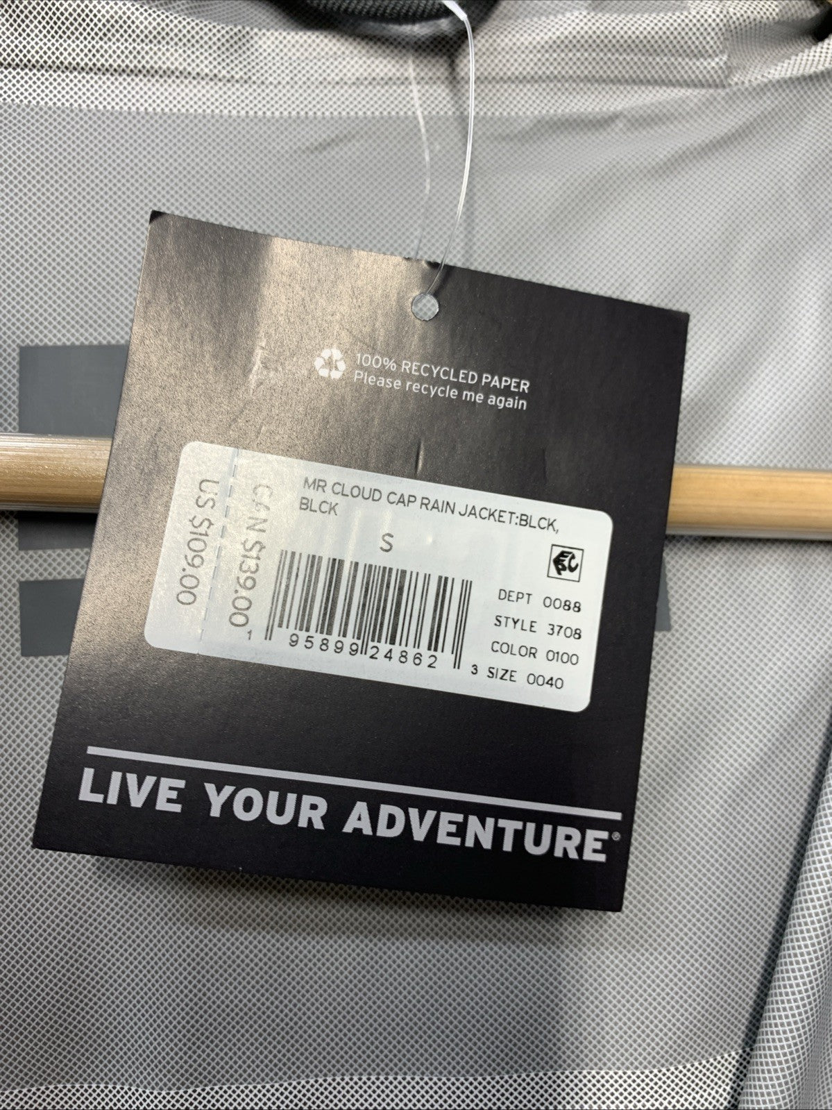 Eddie Bauer Women's Cloud Cap Rain Jacket with Hood Size S Black Long Sleeve