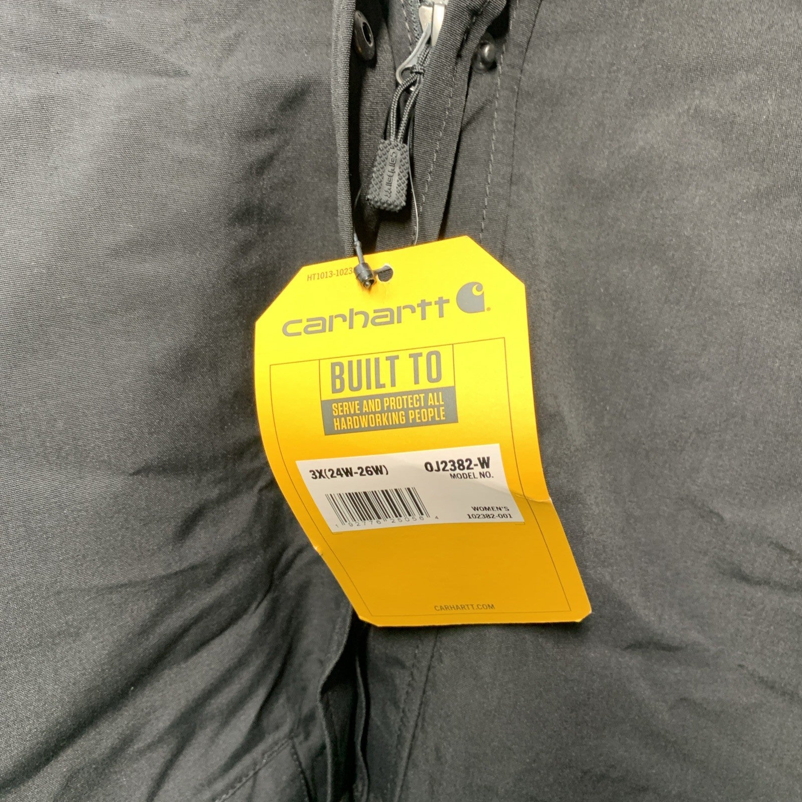 Carhartt Women's Hooded Relaxed Fit Jacket Size 3X (24W-26W) Black Long Sleeve