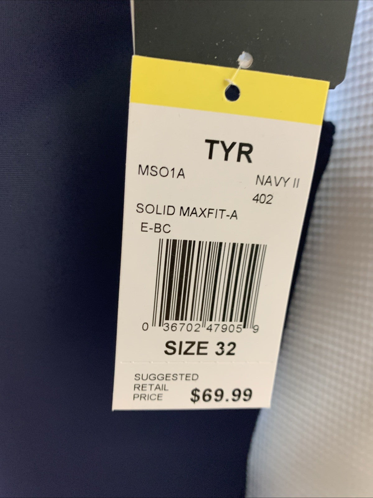 TYR MSO1A Womens Sport Wide Straps Solid X-back One Piece Swimsuit Navy Size 32