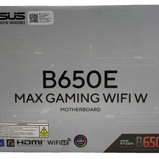 ASUS B650E MAX Motherboard GAMING WIFI W - AMD B650 AM5, PCIe 5.0, ATX  White