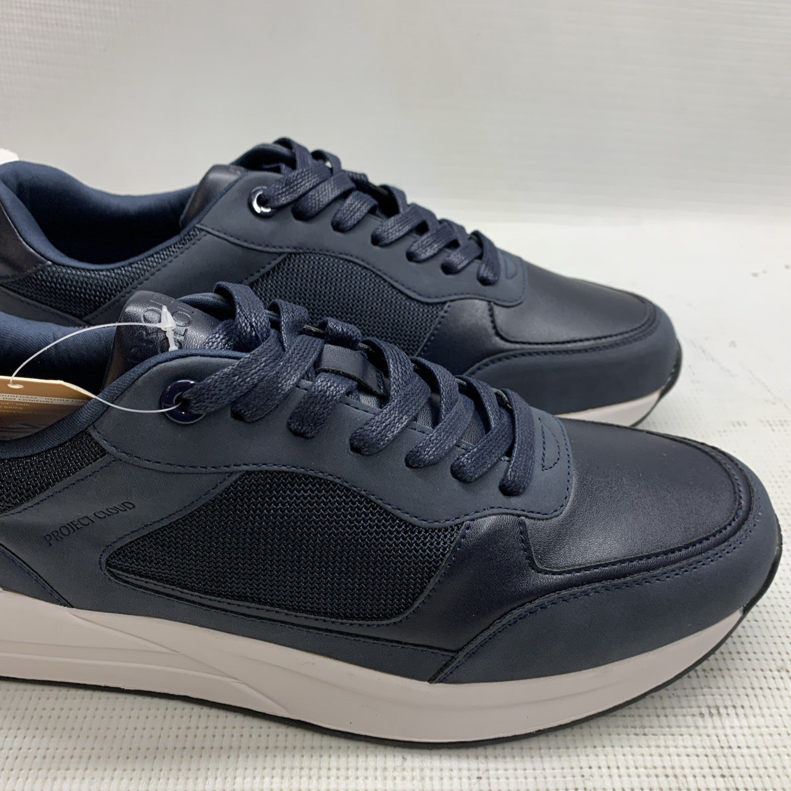 Project Cloud Men Shoe Kurt.A Navy/White Size 12 Lace-up Walking Sneaker Casual