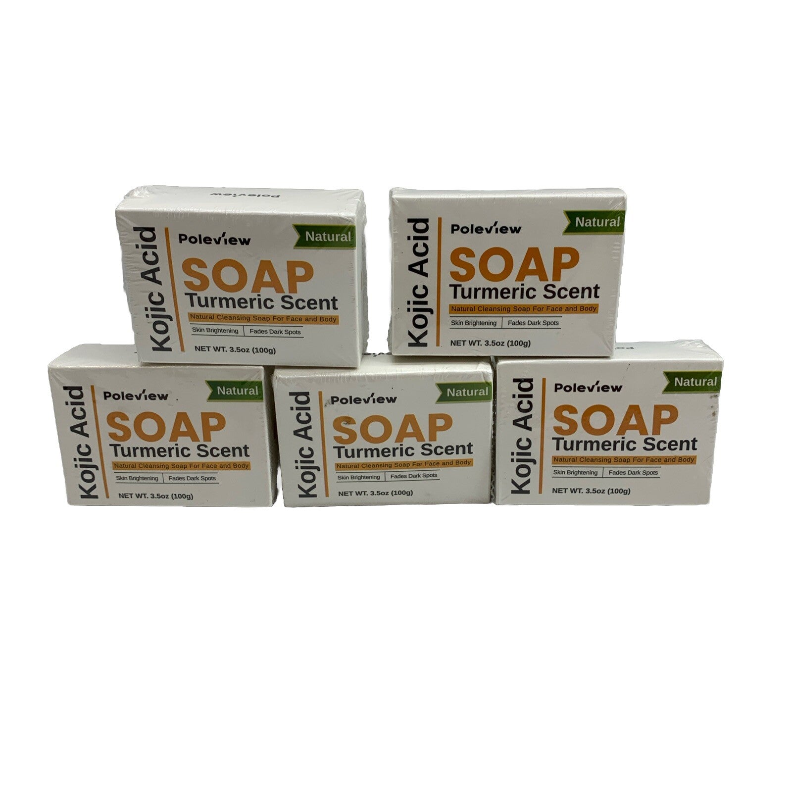 Natural Kojic Acid Soap for Hyperpigmentation - Turmeric Soap 3.5oz  - Lot Of 5