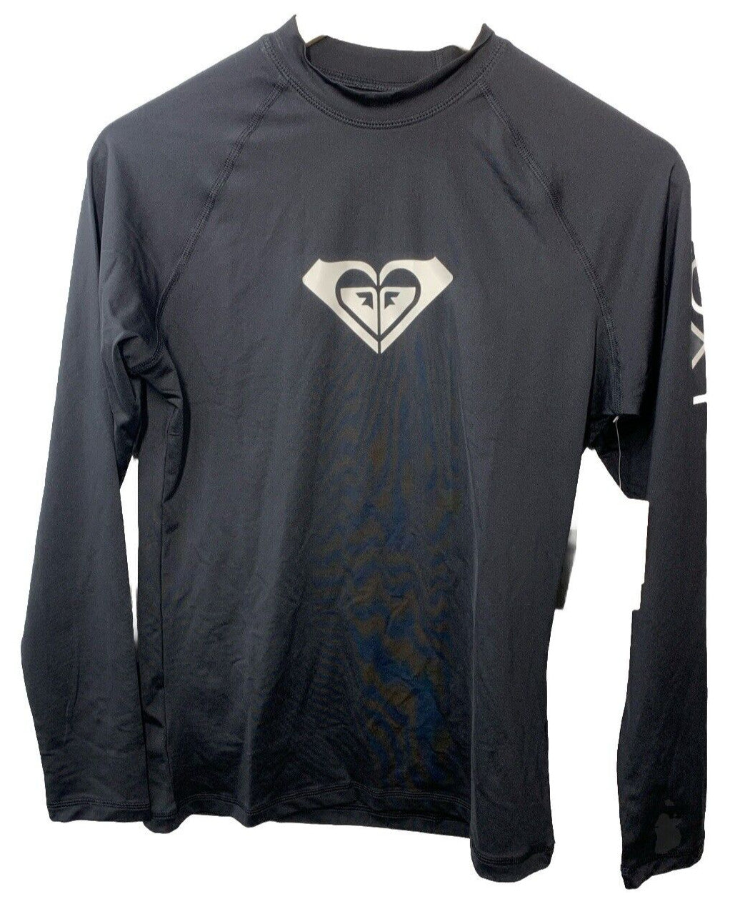 Roxy Whole Hearted LS Rash Guard Shirt Anthracite Black L Long Sleeve UPF 50+