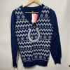 FOCO Womens Med Colts NFL Team Logo Ugly Holiday V-Neck Sweater Navy Long Sleeve