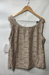 R&M Richards 3-Piece Lace Tank Top and Pant Set with Sheer Lace Jacket Size 16W
