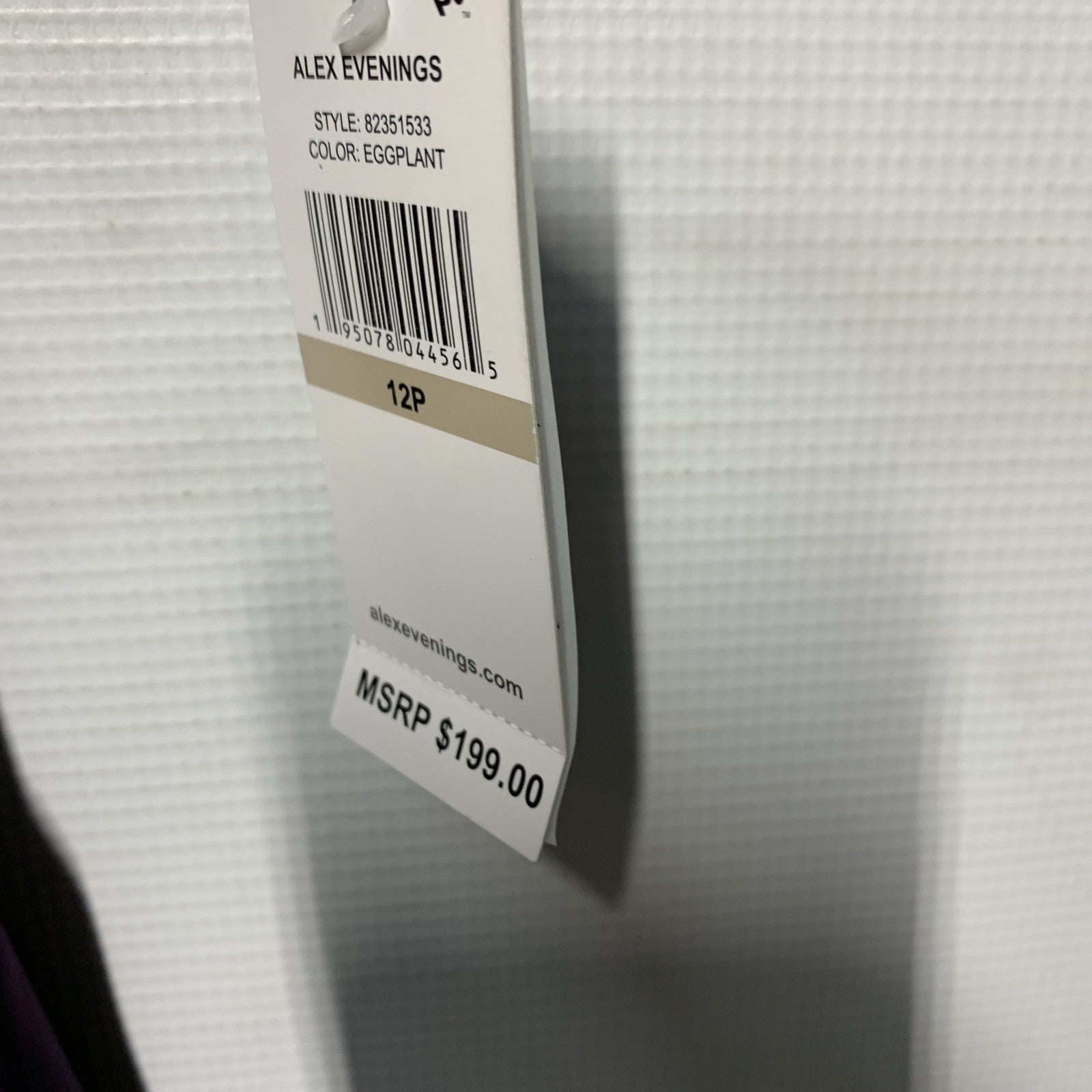 Alex Evenings Women's Short Sleeve Ballgown Evening Formal Dress V-neck Size 12P