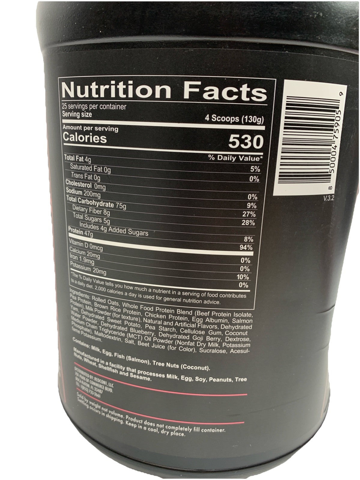 Redcon1 MRE Meal Replacement Protein Powder Real Whole Food 7LBS Strawberry