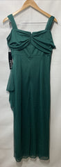 Alex Evenings Long Cold Shoulder Dress Mother of the Bride Dress Wedding SZ 10P