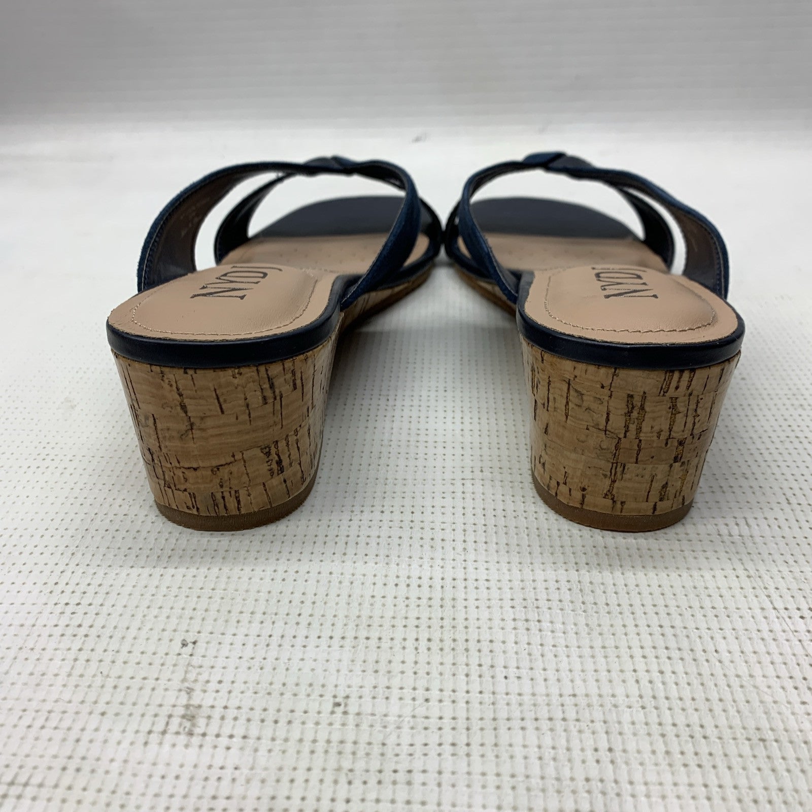 NYDJ Womens Contessa Suede Wedge Sandals Navy Size 10M Slip-on Open Toe Suede