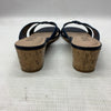 NYDJ Womens Contessa Suede Wedge Sandals Navy Size 10M Slip-on Open Toe Suede