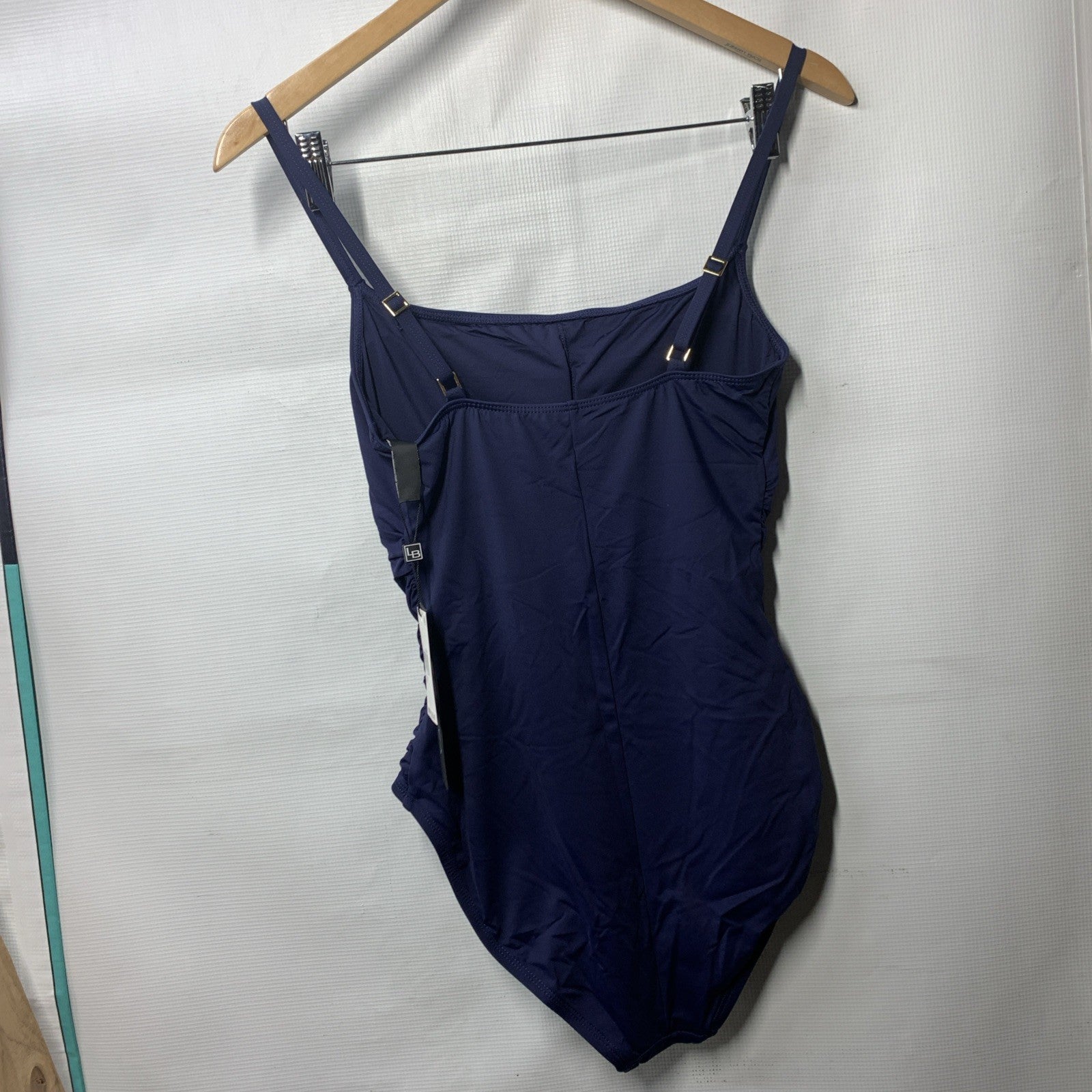 La Blanca Womens Island Goddess Shirred Side One Piece Swimsuit Swimwear Size 10