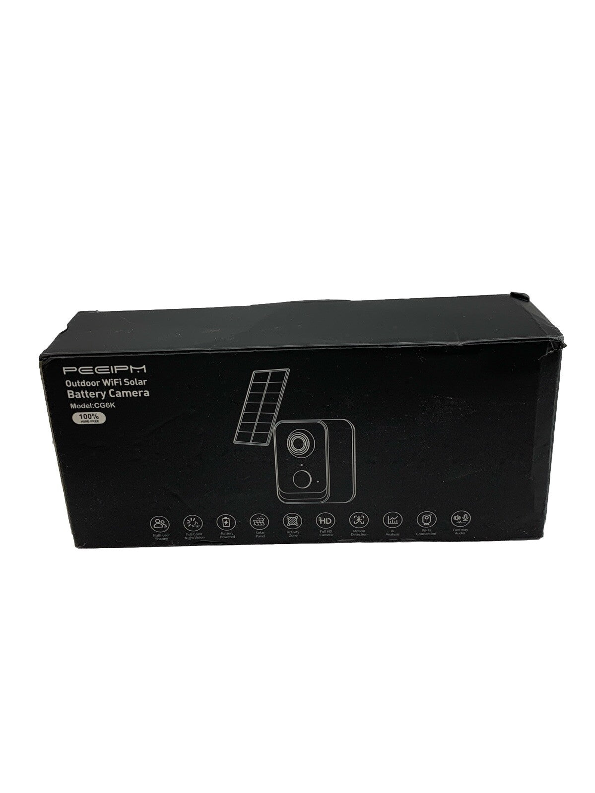 Outdoor Wi-Fi Outdoor Solar Battery Camera Peeipm CG6K White for Home Security