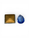 120 Vintage Glass Crystal Square/216 LT Sapphire TTC pears Made Western Germany