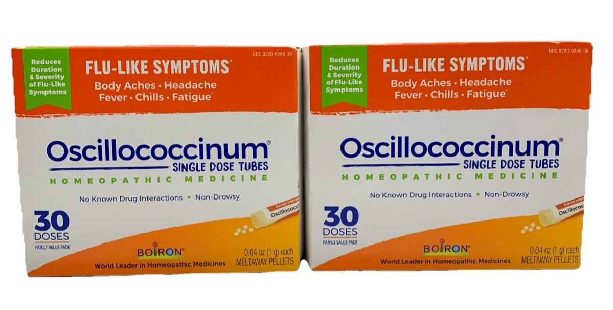 Boiron Oscillococcinum Homeopathic Medicine Flu-like Symptoms 30 Doses - 2 Pack