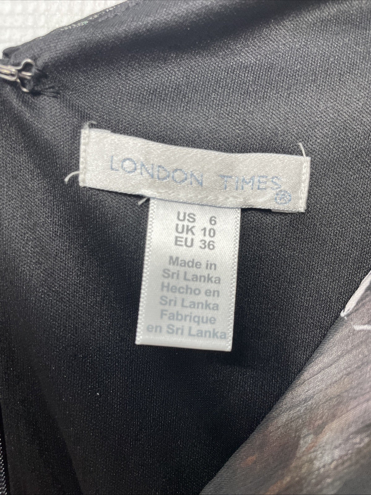 London Times Women's Petite Chiffon Above The Knee Ruffle Dress Size 6 Black