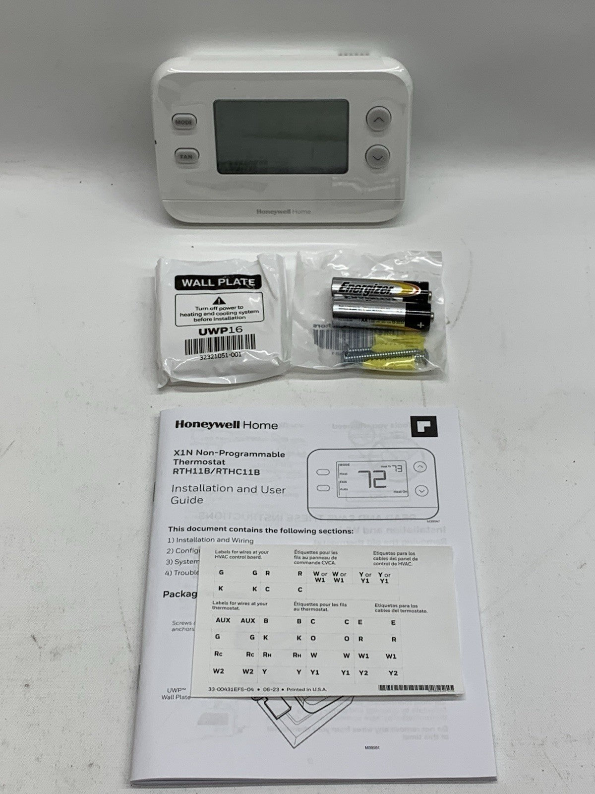 Honeywell Home RTH11B X1N Non-Programmable Thermostat Single-Stage 1 Heat/Cool