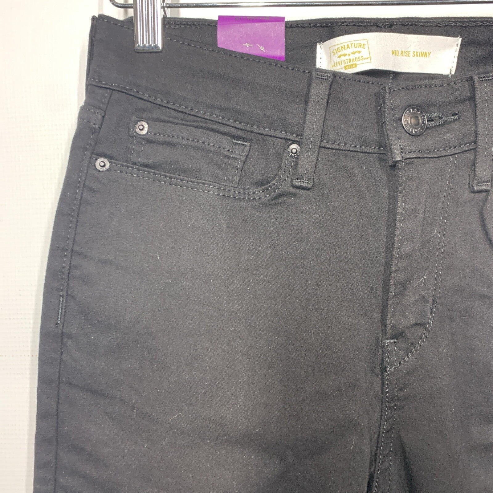 Signature Strauss & Co Gold Label Mid-Rise Skinny Jeans Size 4S 27x28 Long Pants