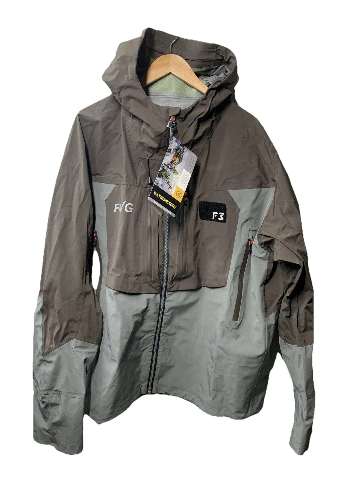 TGF Pockets Fly Fishing Rain Water & Wind Proof Lightweight Jacket Size 3XL Gray