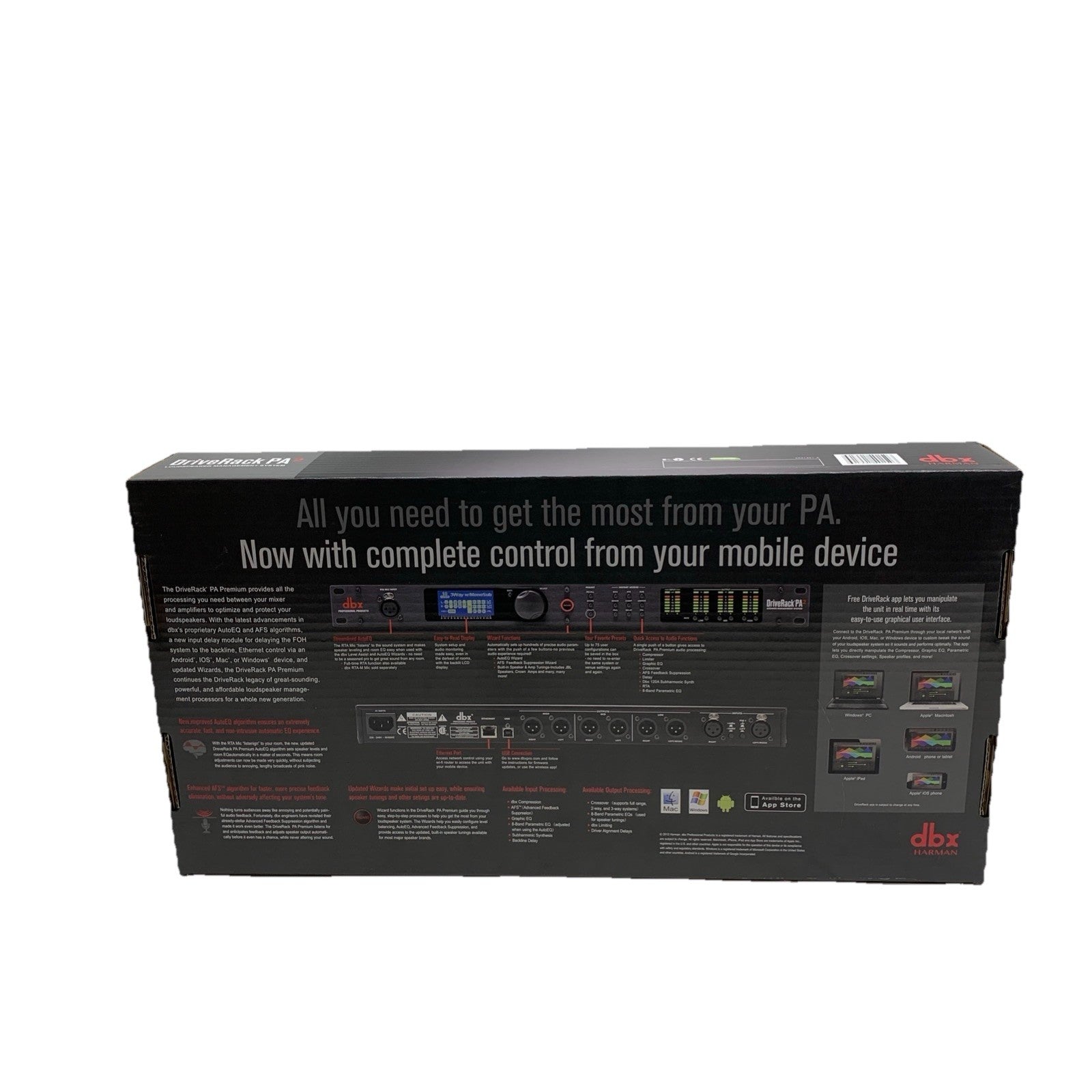 dbx Harman DriveRack PA2 Complete Loudspeaker Management System 5041451-A Black