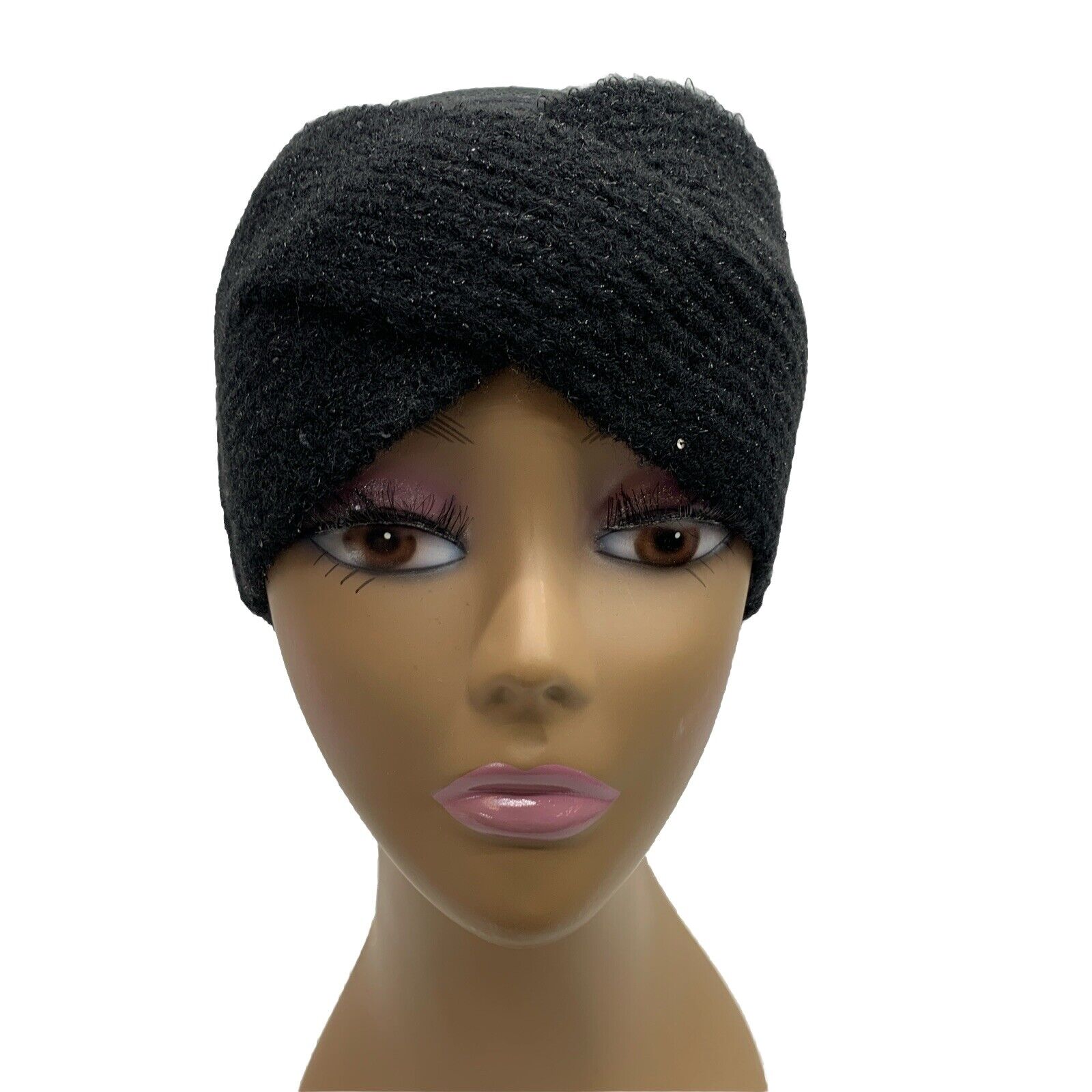 Calvin Klein Womens Knit Sequin Headband Wrap Ear Warmer A2KH7192 Black Size 1SZ