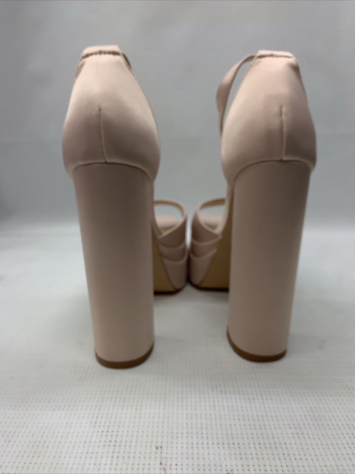 Vivianly Womens Platform Ankle Strap Open Toe Chunky Block High Heels Nude Sz 9