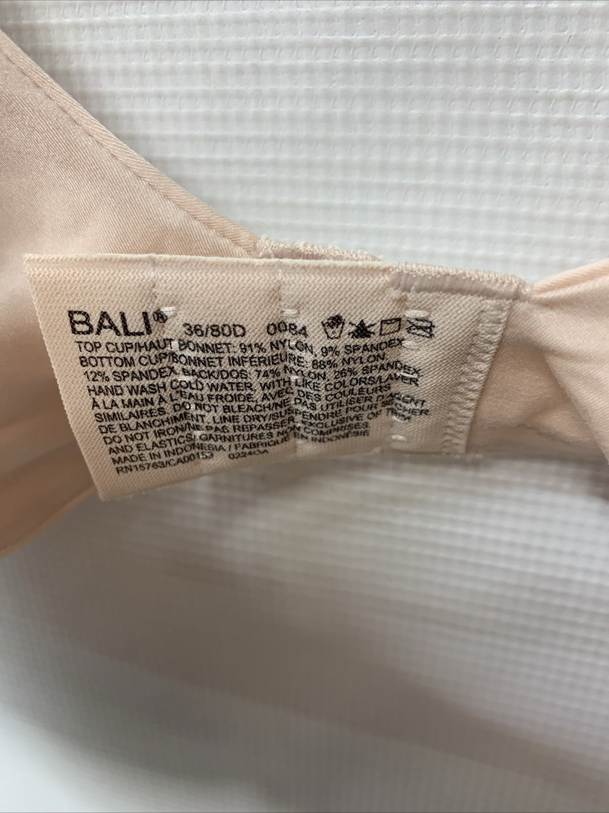 Bali DF0084 One Smooth U Comfort Stretch Lace Underwire Bra 36D Full-Coverage