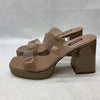 NINE WEST Women’s Tilah Heeled Sandal Clay101 Size 9.5 Open Square Toe Slip On