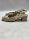 Sam Edelman Women Tracie Heel Size 8M Natural Weave Squared Toes Slingback Strap