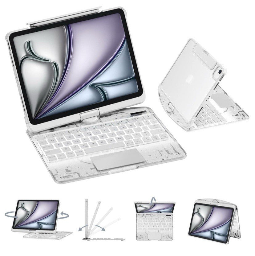 Transparent Case with Keyboard for 2024 iPad Pro 11-in.(M4) Transparent white