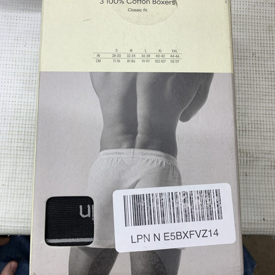 Calvin Klein 100% Cotton Classics Knit Soft Boxers Underwear Size Small - 3 Pack