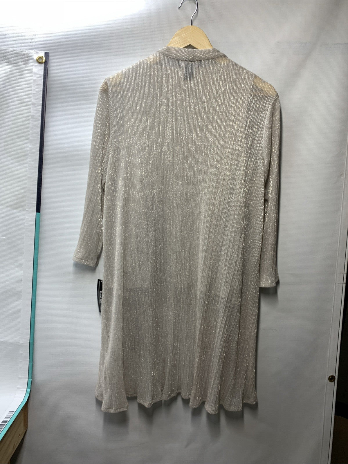 R&M Richards Womens 3 Piece Set Pants Open-Front Blazer Size 12 Champagne 445786