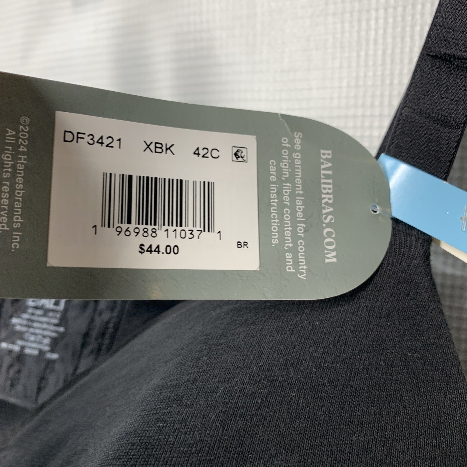 Bali DF3421 Underwire T-Shirt Bra Black Cool Comfort Full Coverage Cups Size 42C