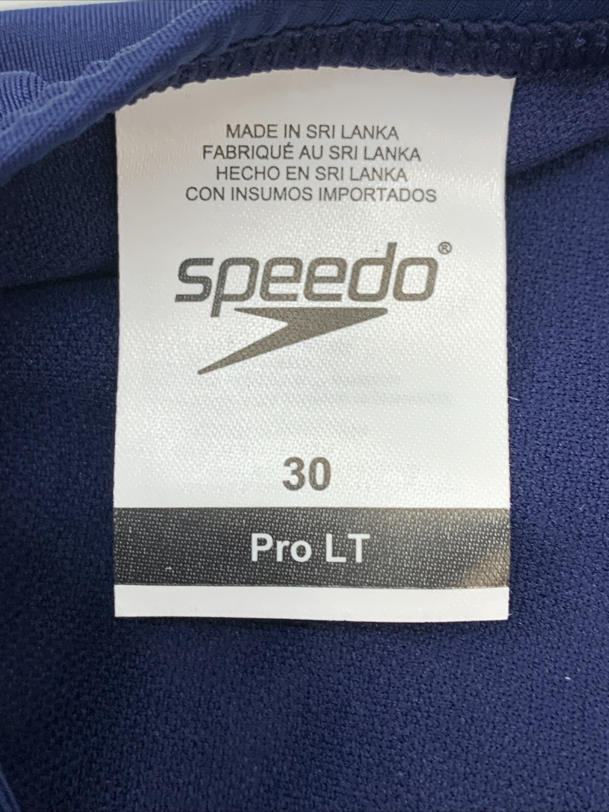 Speedo Women's Swimsuit One Piece Prolt Super Pro Solid Navy Size 30 Swimwear