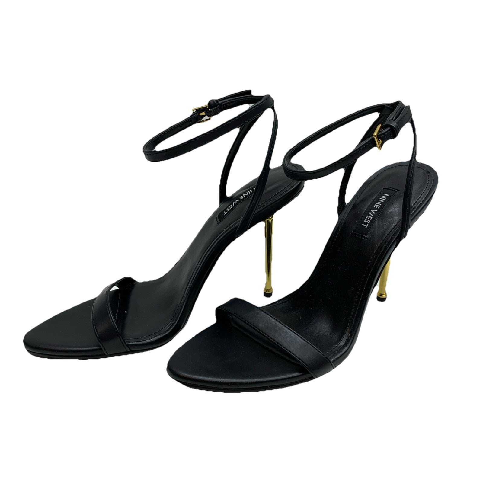 Nine West REINA3 Heeled Sandals Size 8M Black Open Toe for Formal, Wedding, Date