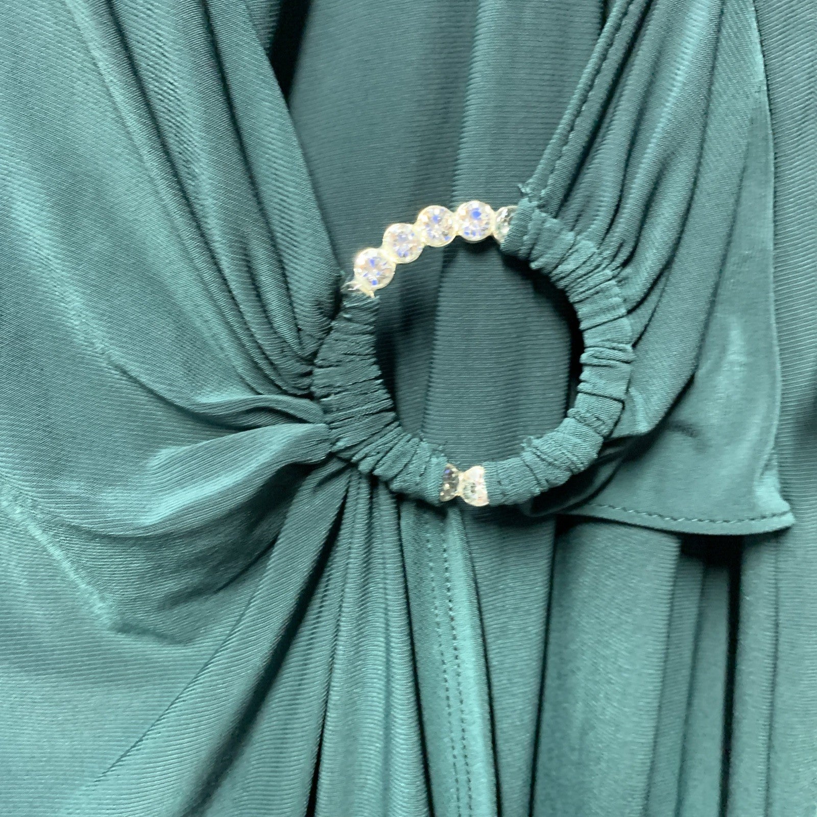 R&M Richards Green Dress Cocktail Party Wedding Business Size 16 Long Sleeve