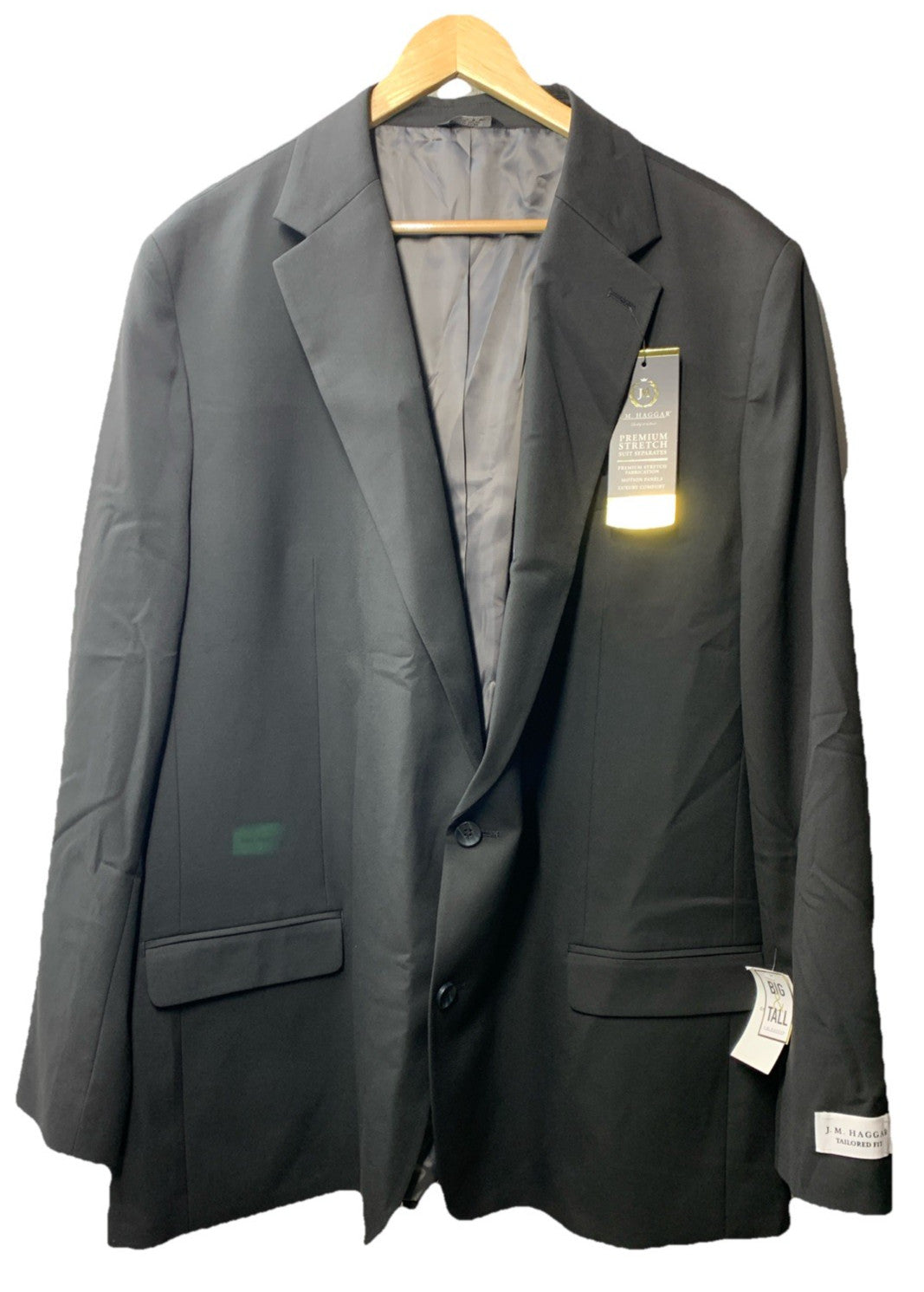 Haggar Men’s JMH Premium Stretch Jacket Size 54L Black Long Sleeve Tailored Fit