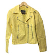 Levis Jacket Womens S Yellow Long Sleeve Moto Biker Cafe Racer Zip Coat LW1RU538