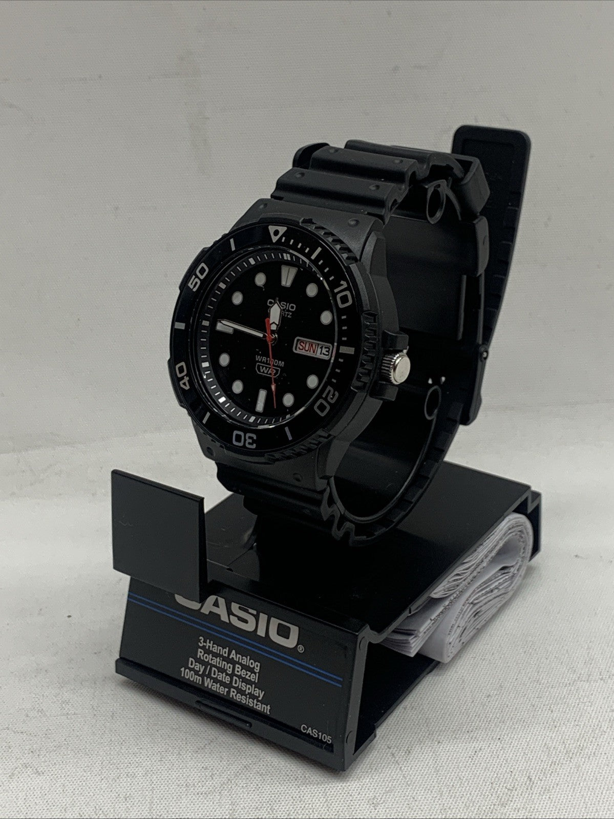 Casio Men’s 3-Hand Analog Watch Rotating Bezel 100m Water Resistant MRW-230H