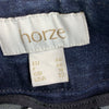 Horze Kaia Womens High Waist Denim Silicone Full Seat Breeches Dark Blue Size 32
