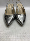 Jessica Simpson Women's Souli Sling Back Lux Metal Snake Heel Size 7 Chrome