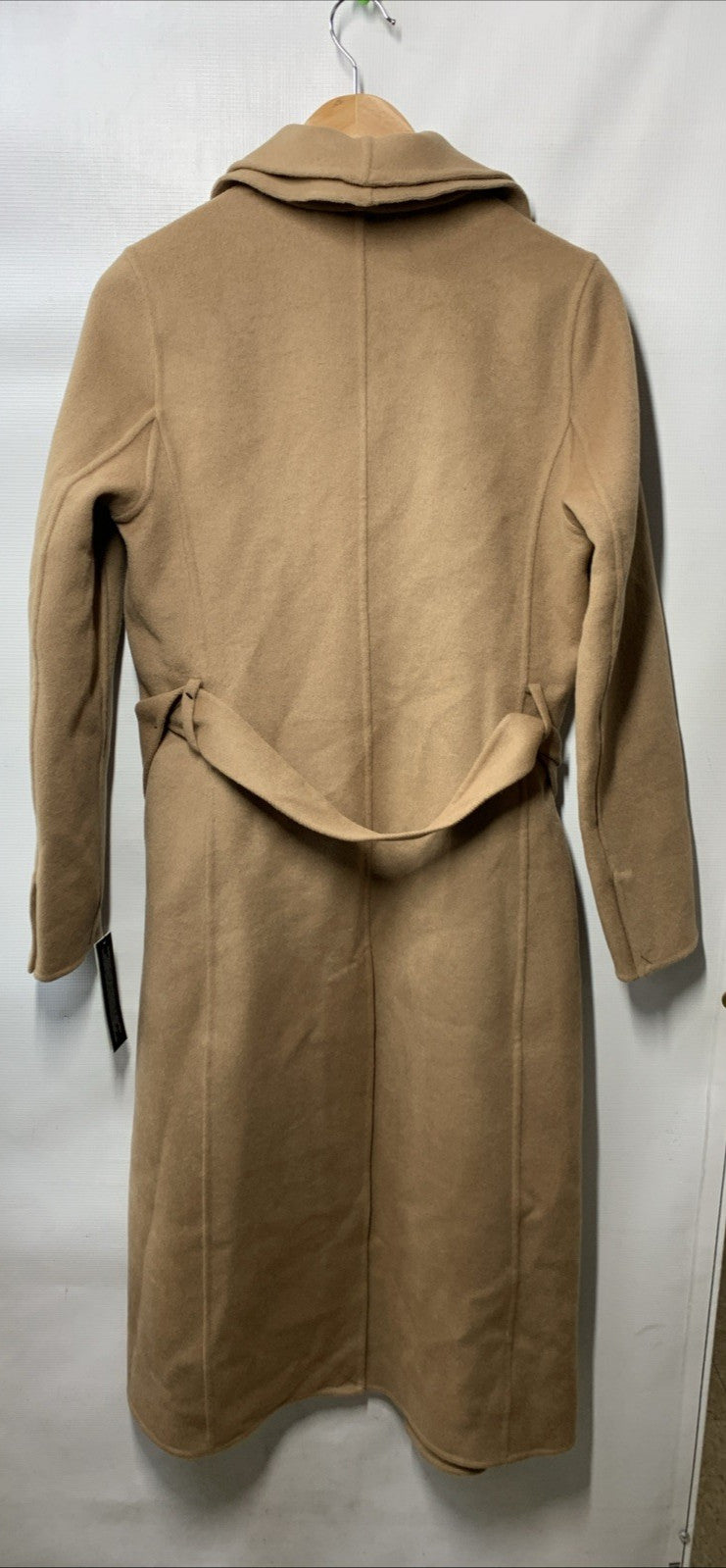 Tahari Women's Marla Wool-Blend Wrap Coat Long Sleeve Elegant Size XS Caramel